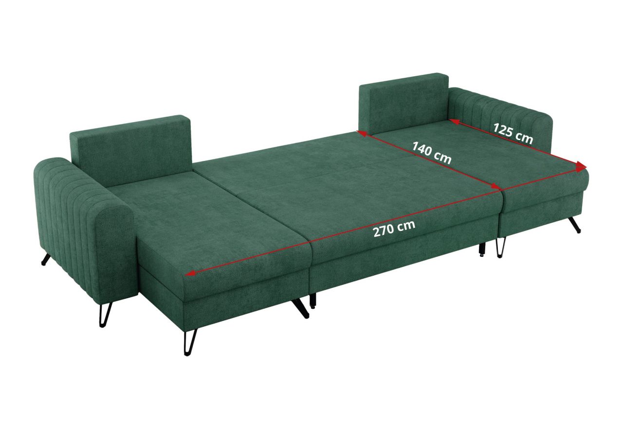 Narożnik AXEL U - uniwersalny - zielony, struktura