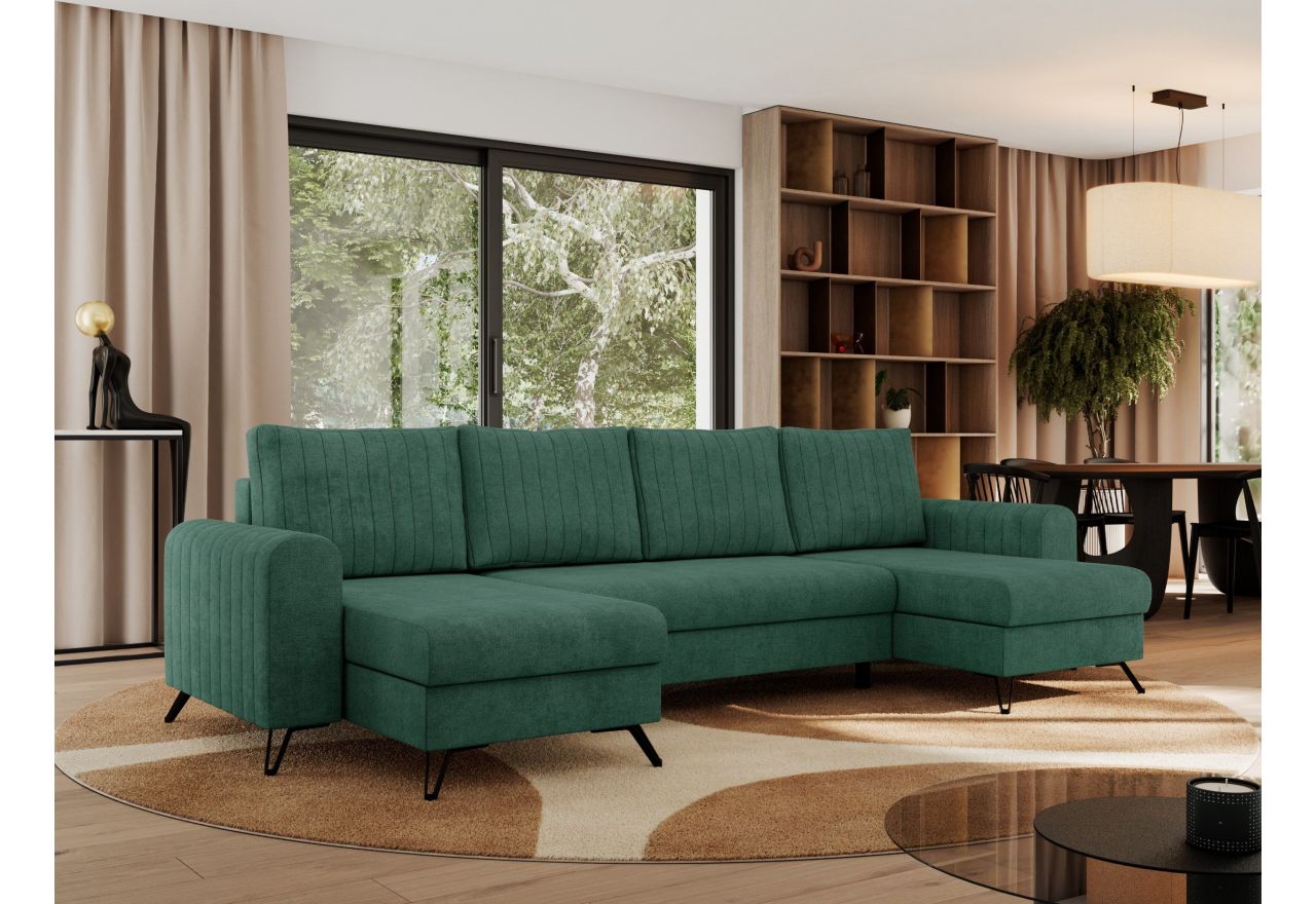 Narożnik AXEL U - uniwersalny - zielony, struktura