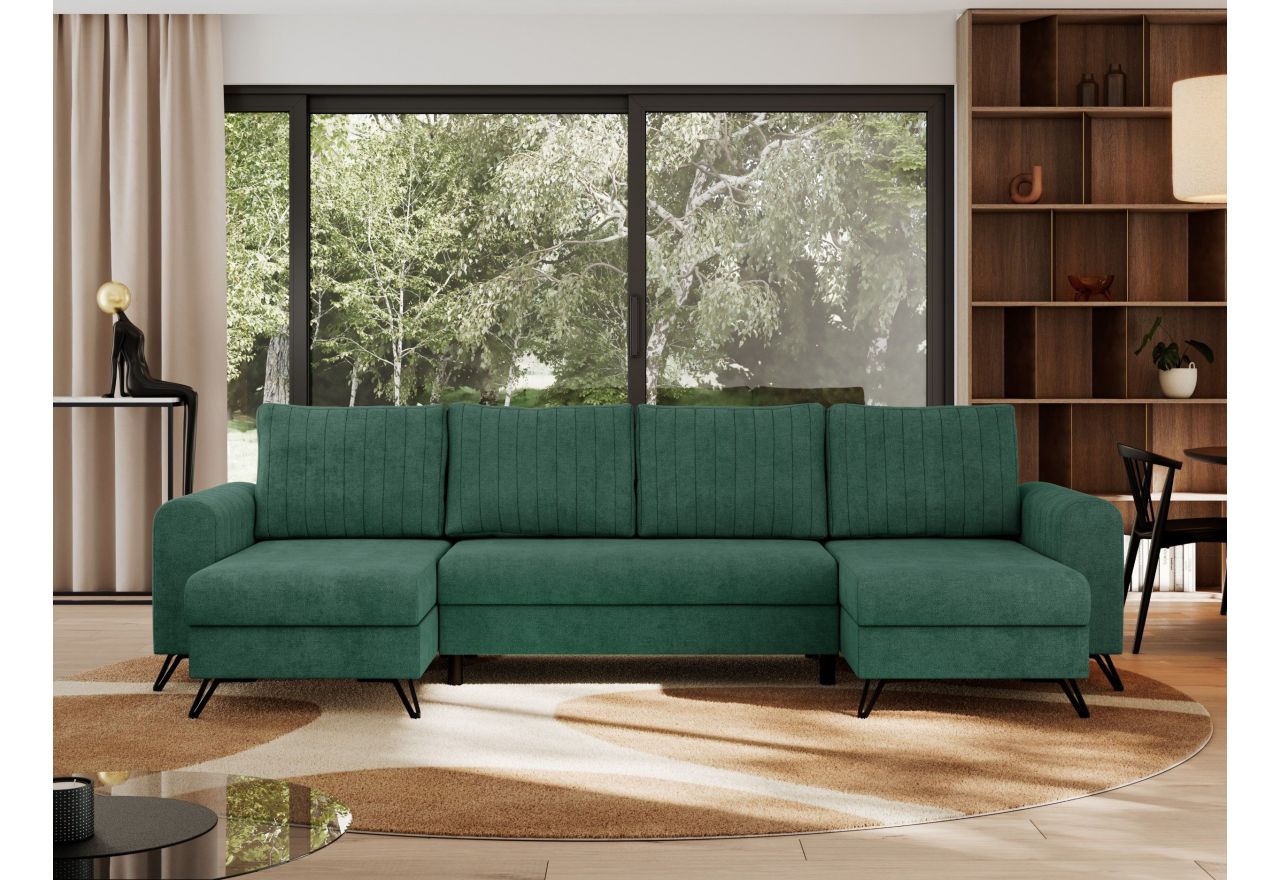 Narożnik AXEL U - uniwersalny - zielony, struktura