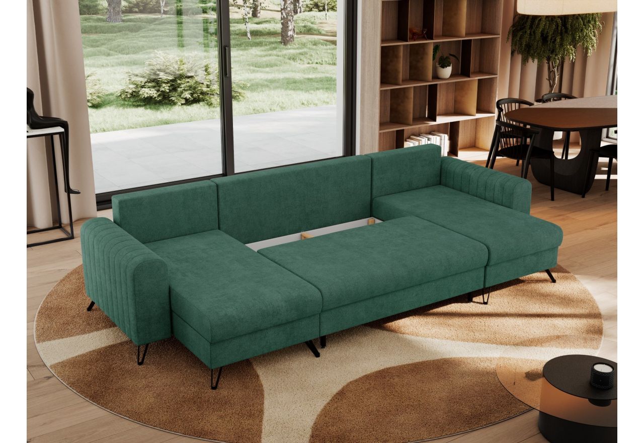 Narożnik AXEL U - uniwersalny - zielony, struktura