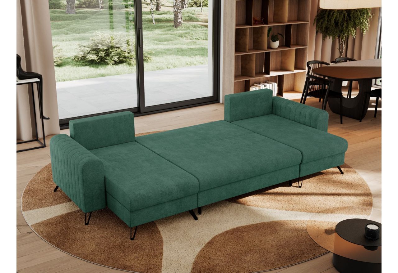 Narożnik AXEL U - uniwersalny - zielony, struktura