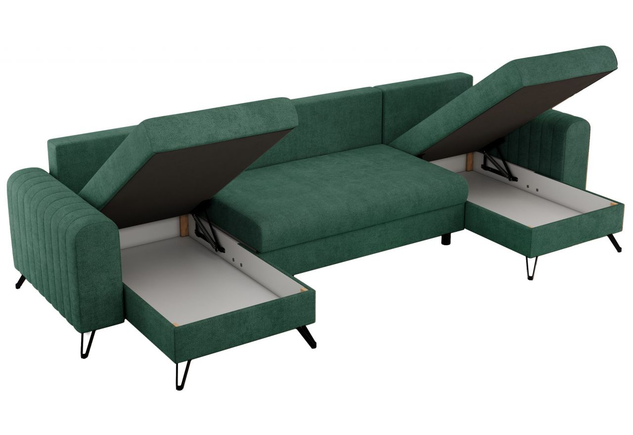 Narożnik AXEL U - uniwersalny - zielony, struktura