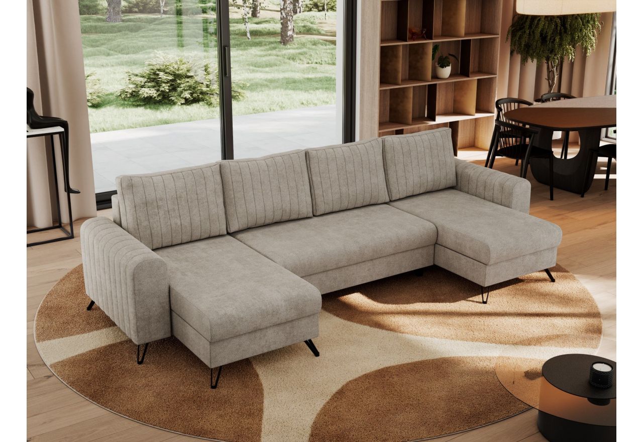 Narożnik AXEL U - uniwersalny - beżowy, struktura