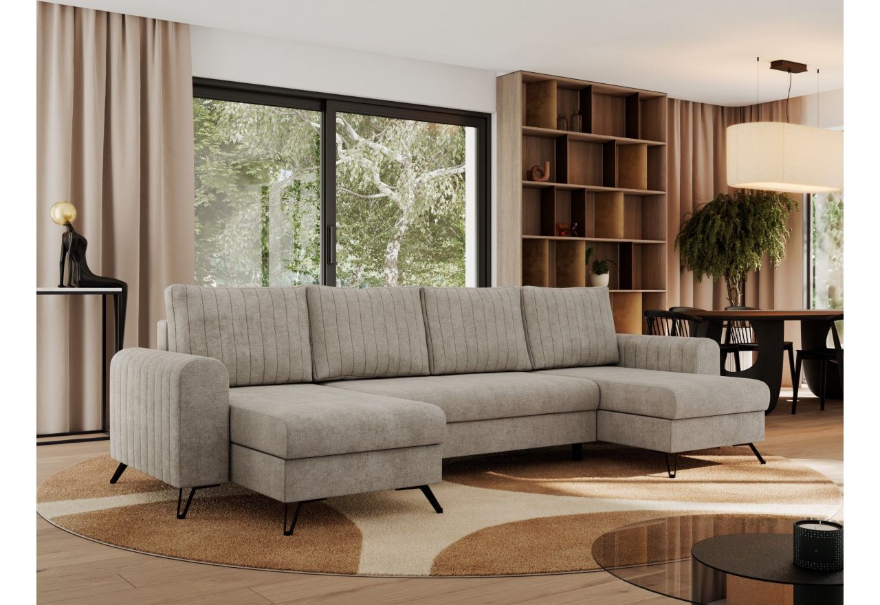 Narożnik AXEL U - uniwersalny - beżowy, struktura