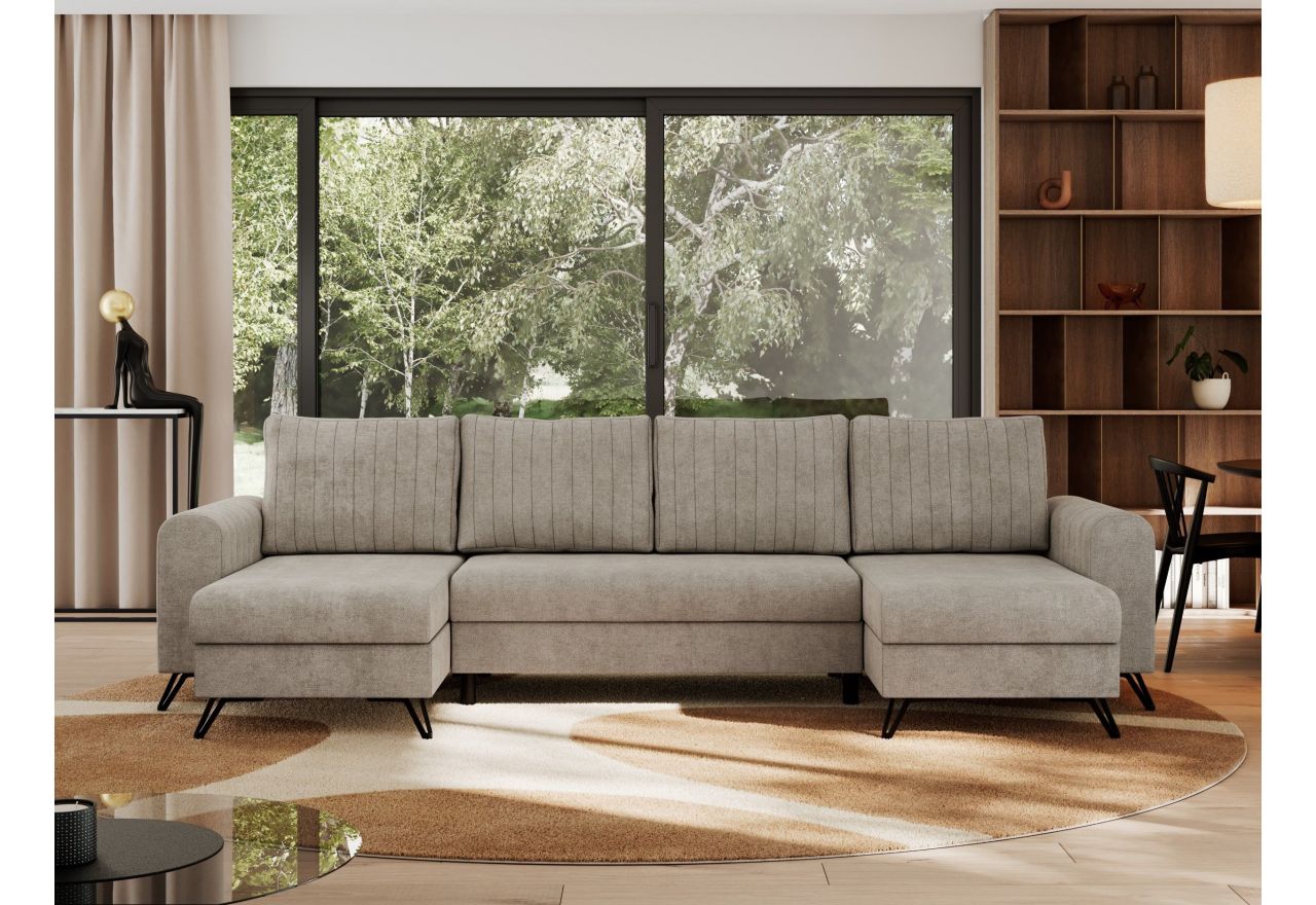 Narożnik AXEL U - uniwersalny - beżowy, struktura