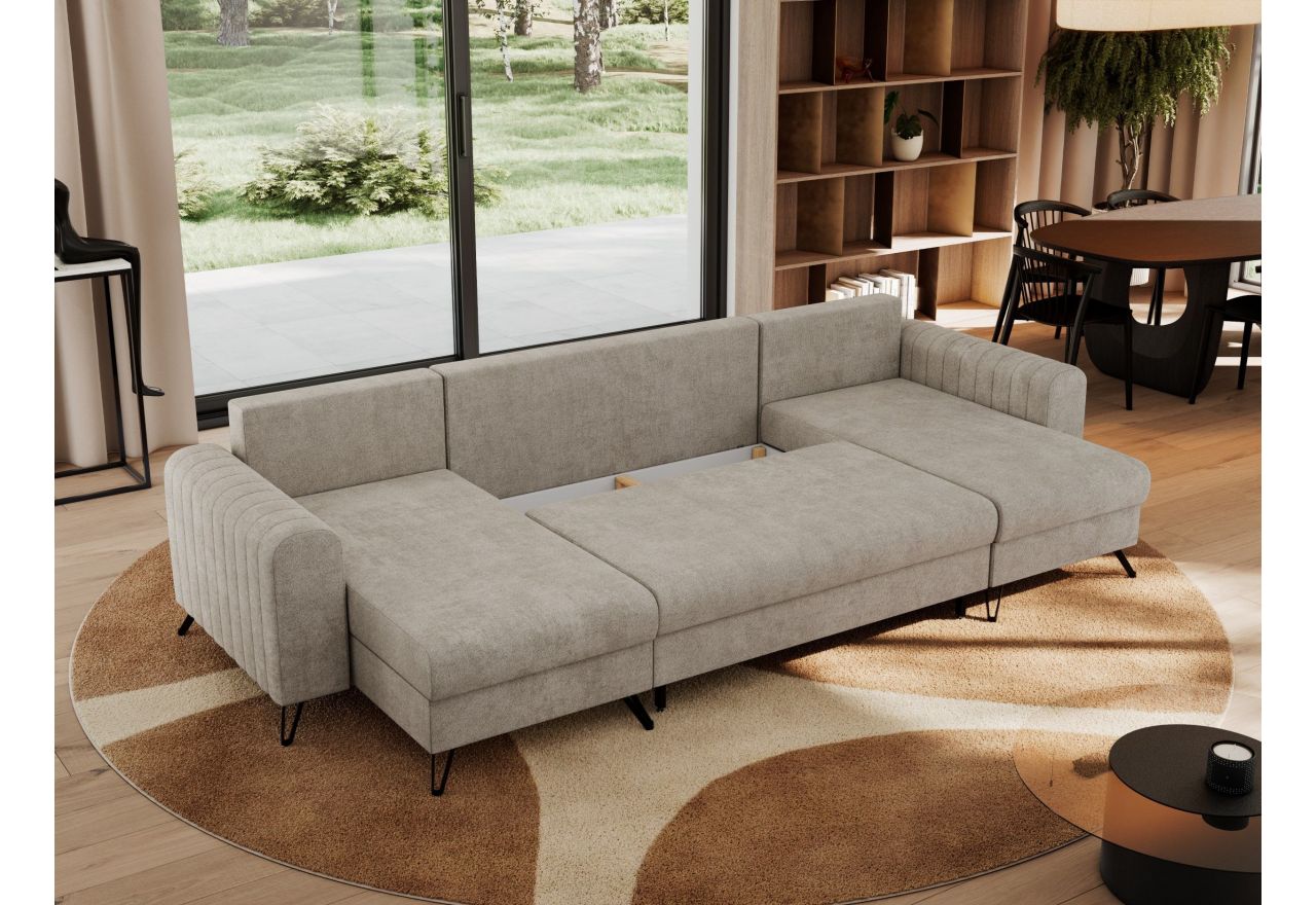 Narożnik AXEL U - uniwersalny - beżowy, struktura