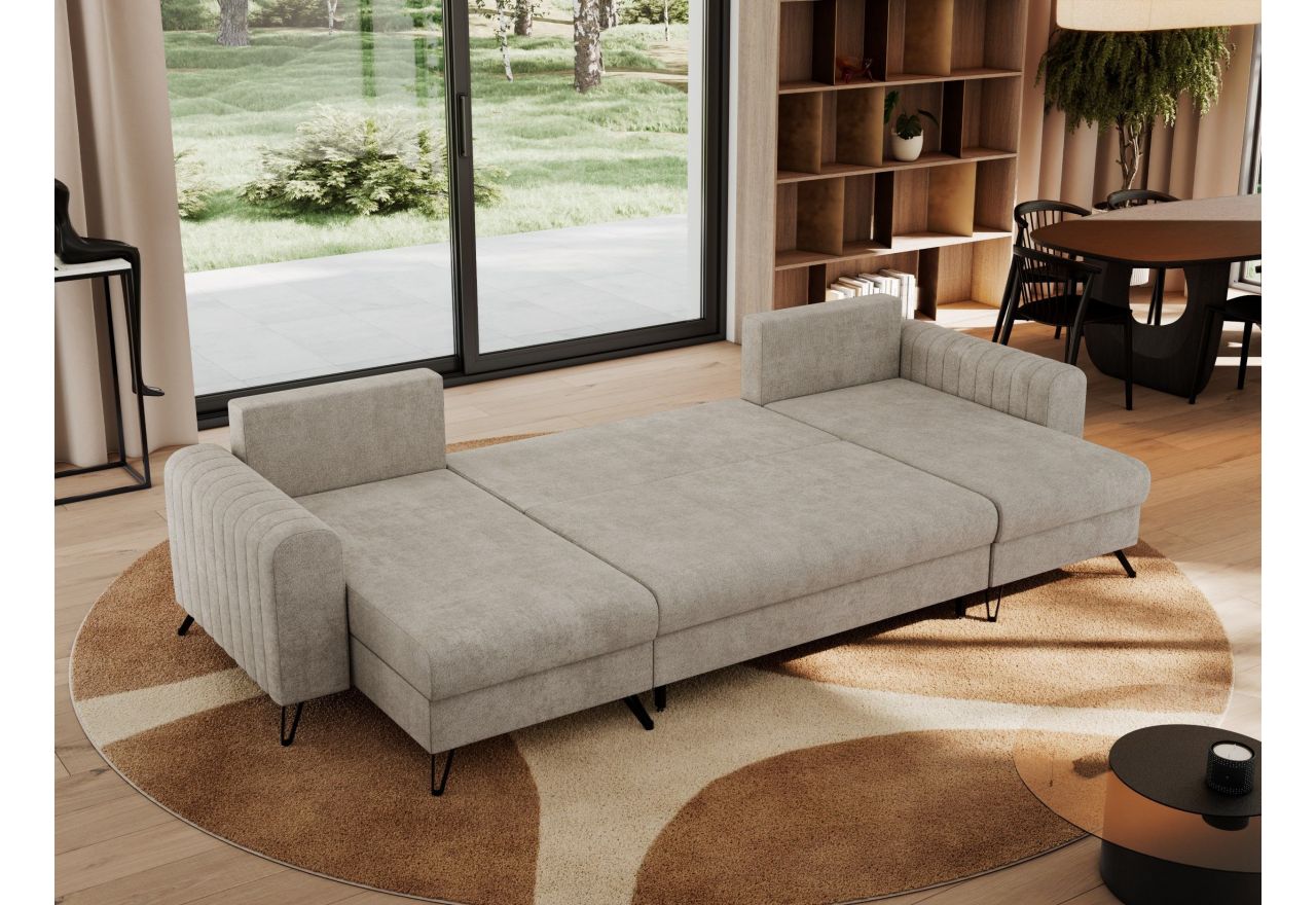 Narożnik AXEL U - uniwersalny - beżowy, struktura