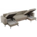 Narożnik AXEL U - uniwersalny - beżowy, struktura