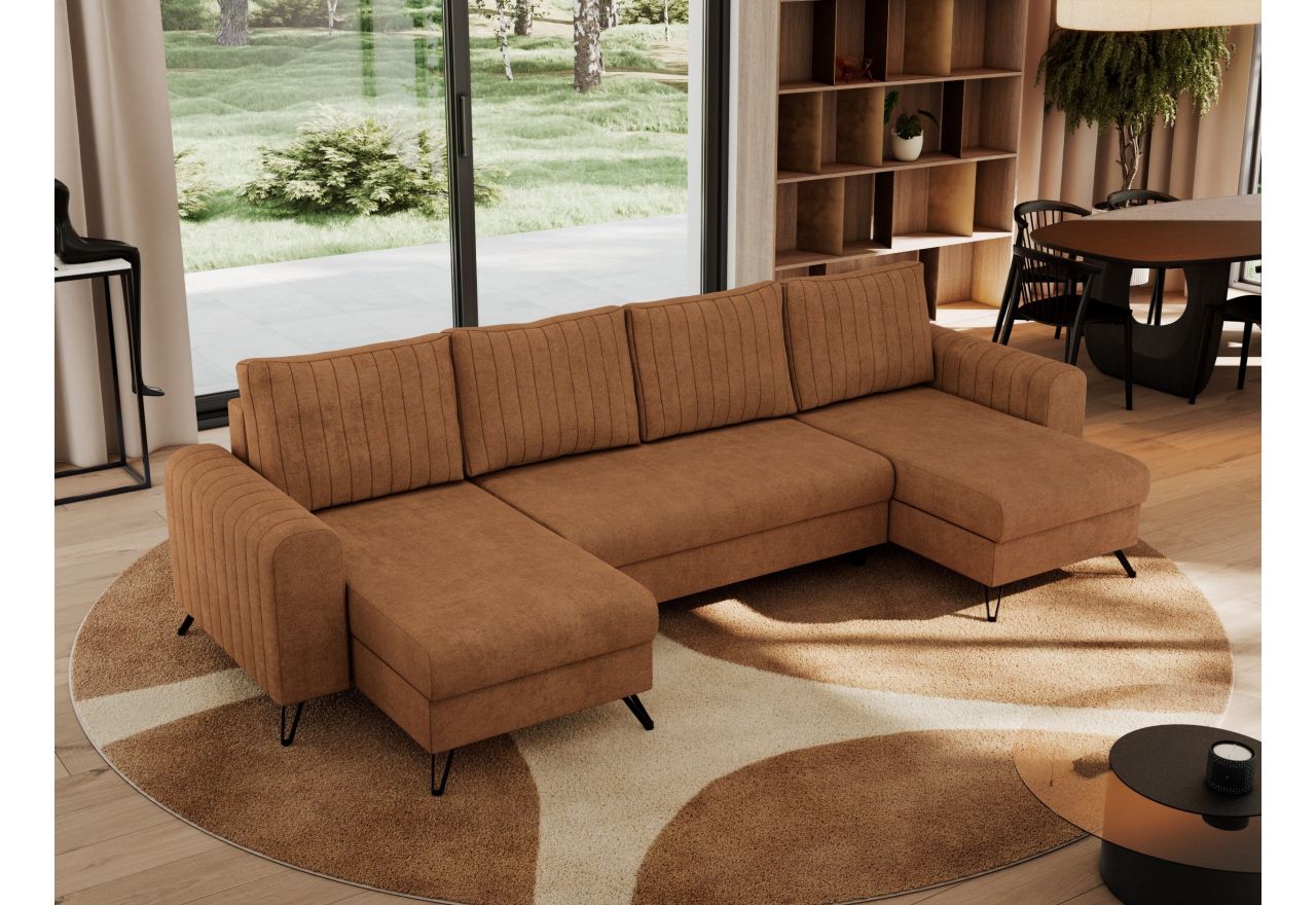 Narożnik AXEL U - uniwersalny - pomarańczowy, struktura