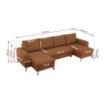 Narożnik AXEL U - uniwersalny - pomarańczowy, struktura