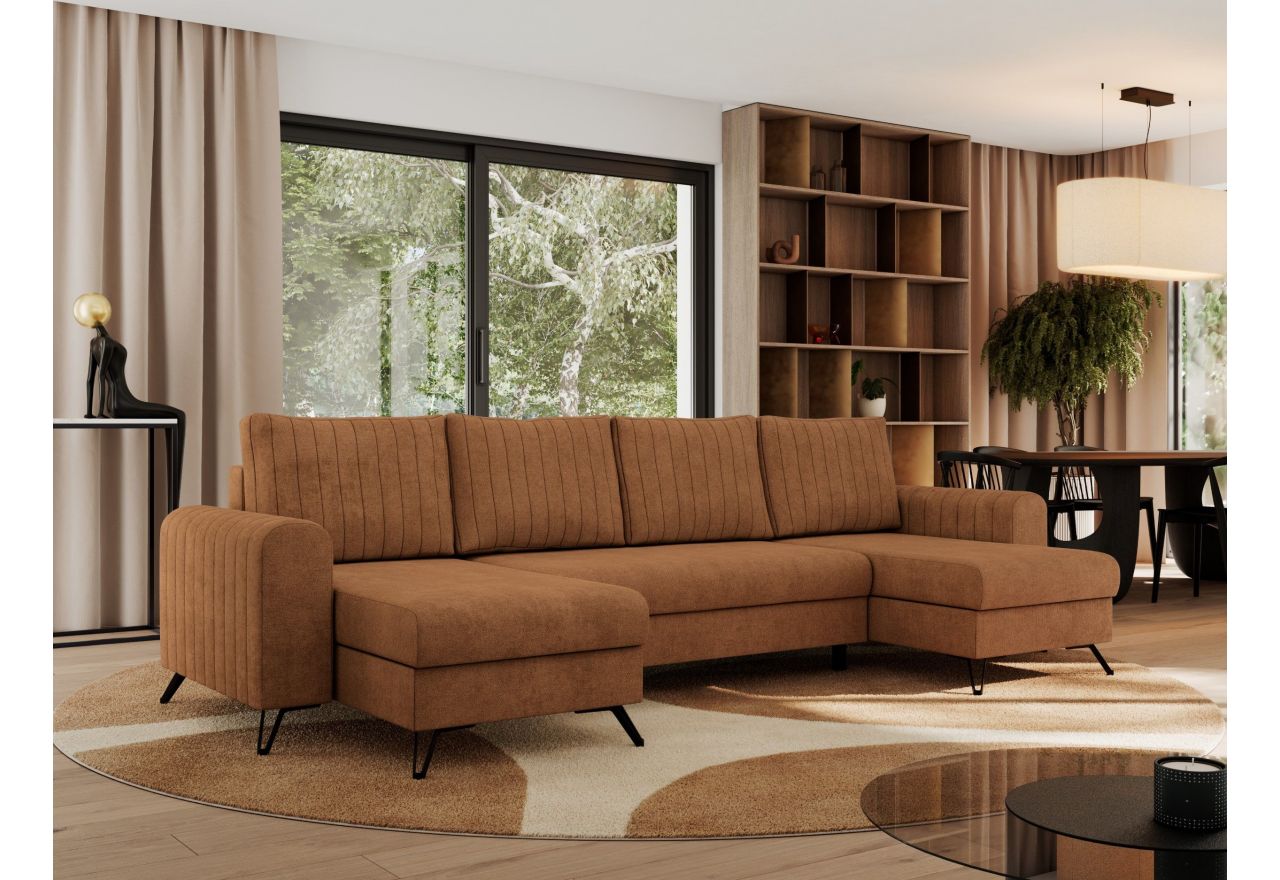 Narożnik AXEL U - uniwersalny - pomarańczowy, struktura