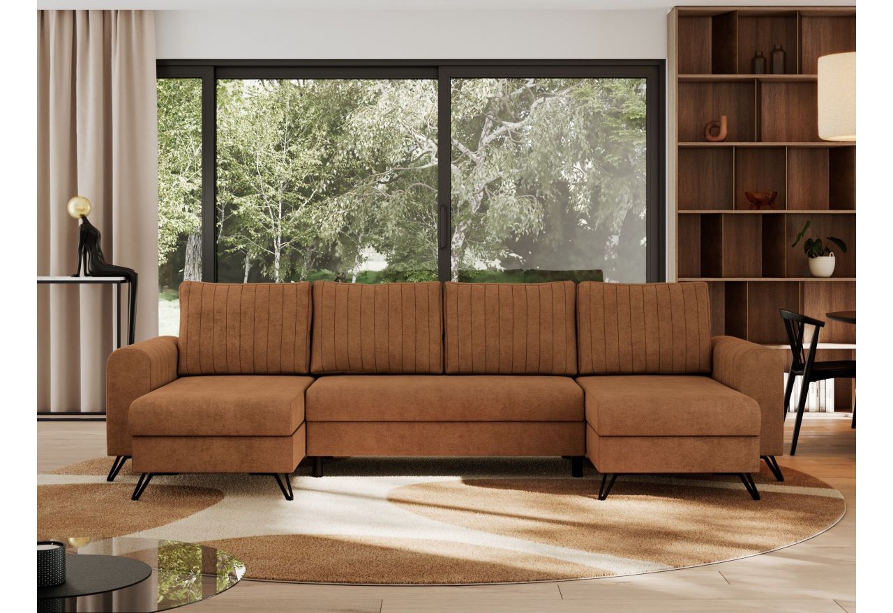 Narożnik AXEL U - uniwersalny - pomarańczowy, struktura