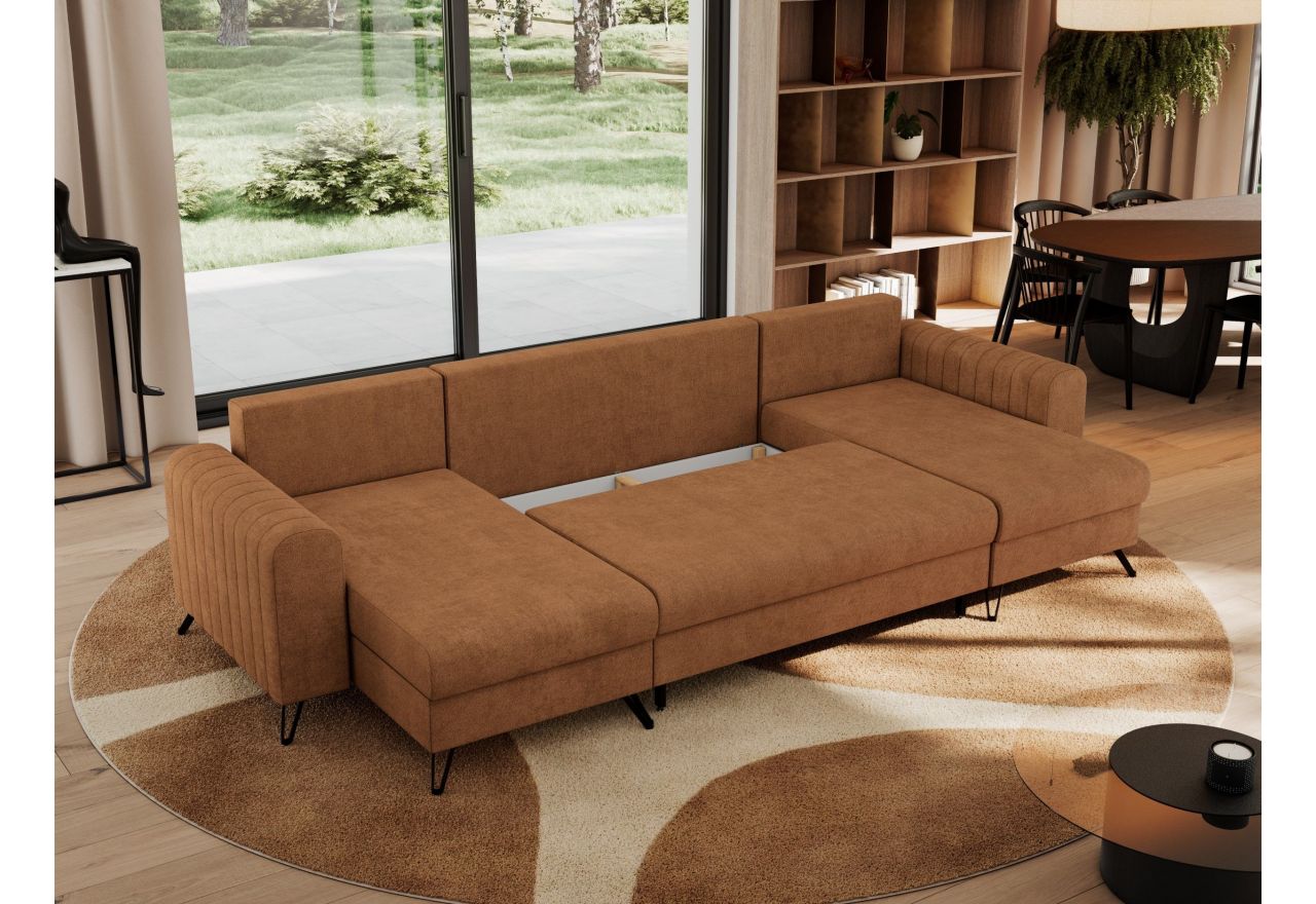 Narożnik AXEL U - uniwersalny - pomarańczowy, struktura