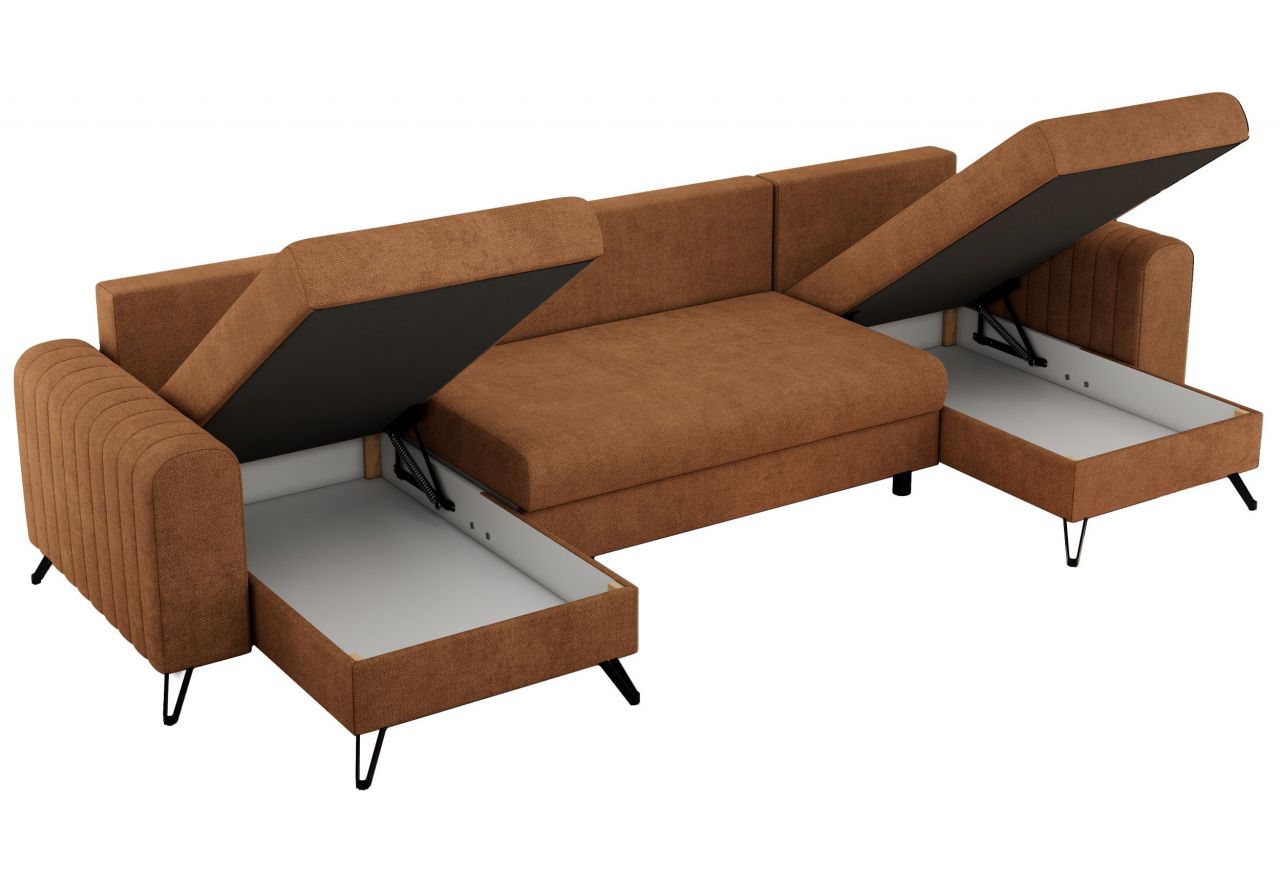 Narożnik AXEL U - uniwersalny - pomarańczowy, struktura