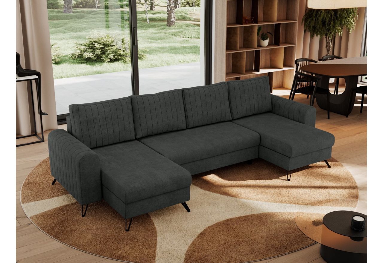 Narożnik AXEL U - uniwersalny - ciemnoszary, struktura