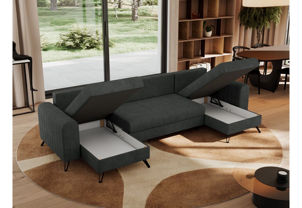 Narożnik AXEL U - uniwersalny - ciemnoszary, struktura