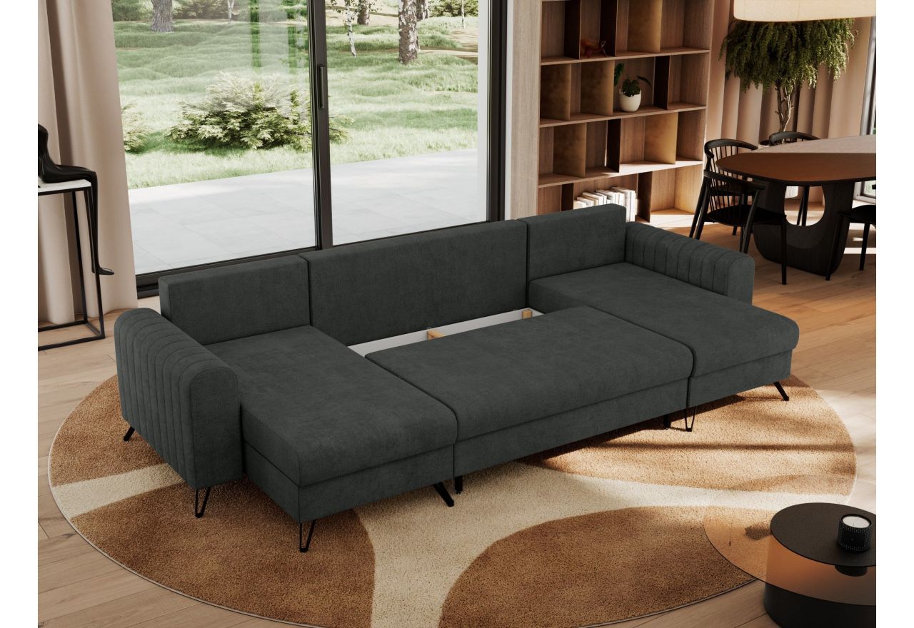 Narożnik AXEL U - uniwersalny - ciemnoszary, struktura