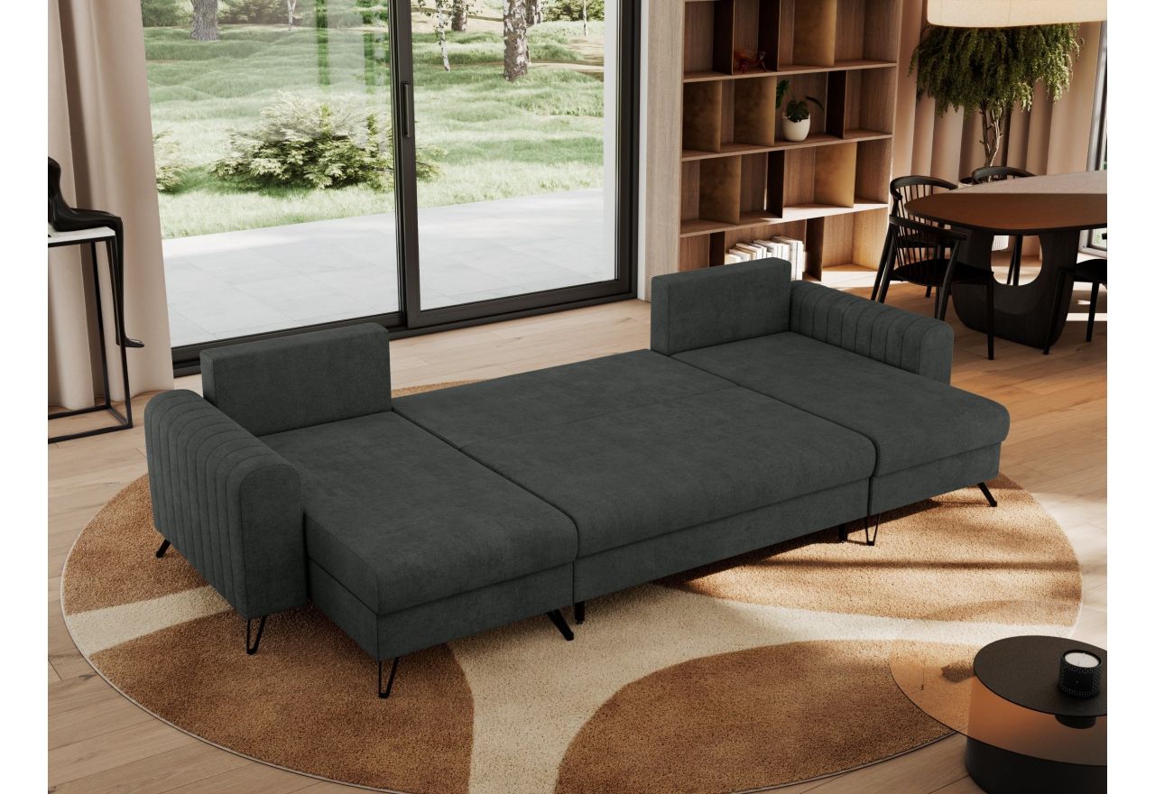 Narożnik AXEL U - uniwersalny - ciemnoszary, struktura