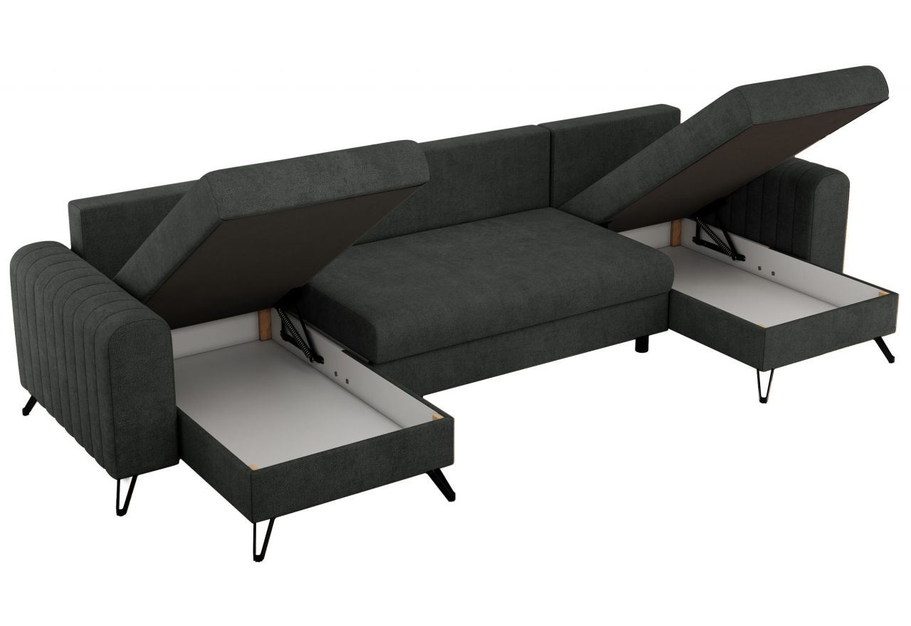 Narożnik AXEL U - uniwersalny - ciemnoszary, struktura