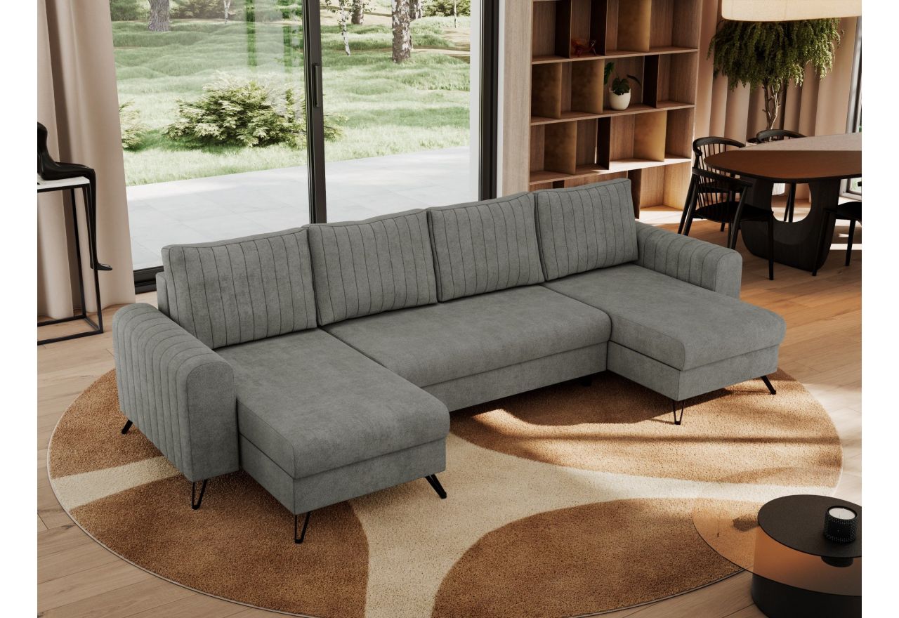 Narożnik AXEL U - uniwersalny - szary, struktura