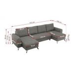 Narożnik AXEL U - uniwersalny - szary, struktura