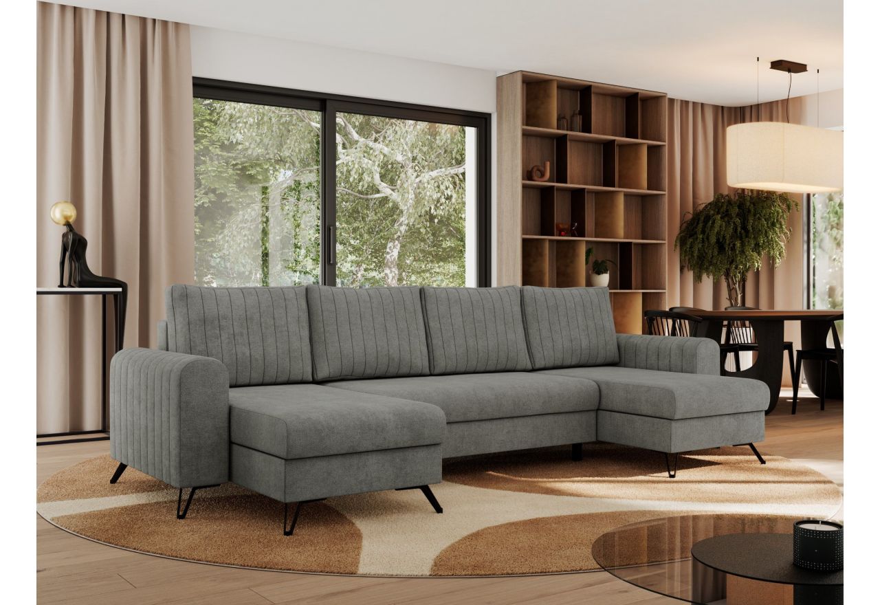 Narożnik AXEL U - uniwersalny - szary, struktura