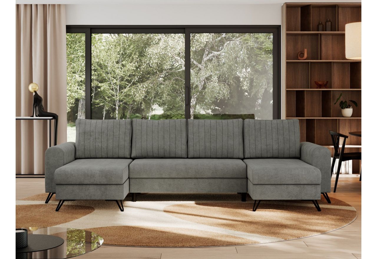 Narożnik AXEL U - uniwersalny - szary, struktura