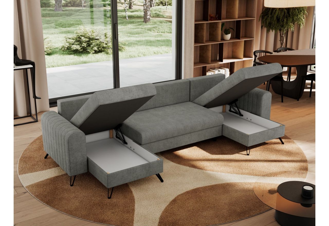 Narożnik AXEL U - uniwersalny - szary, struktura