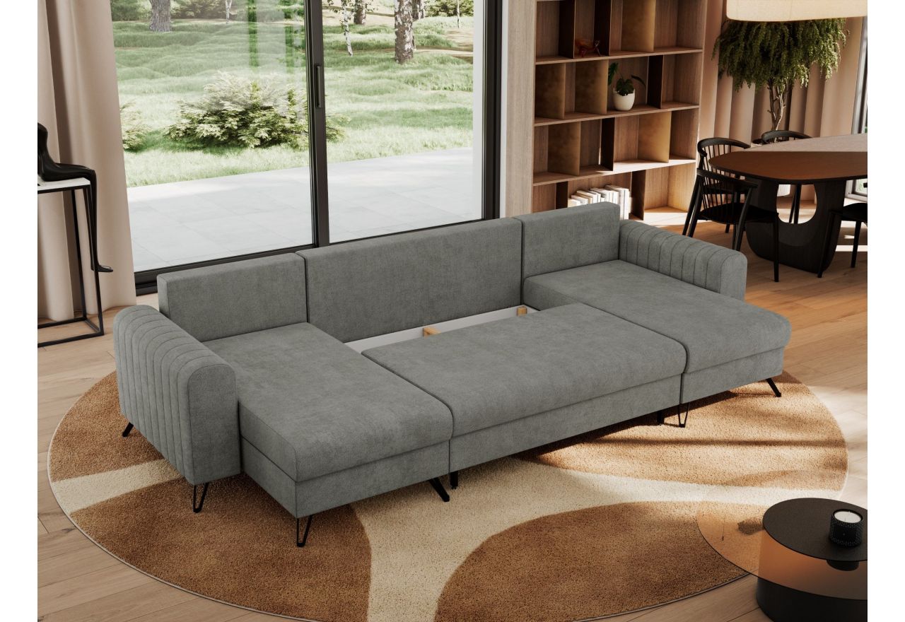 Narożnik AXEL U - uniwersalny - szary, struktura