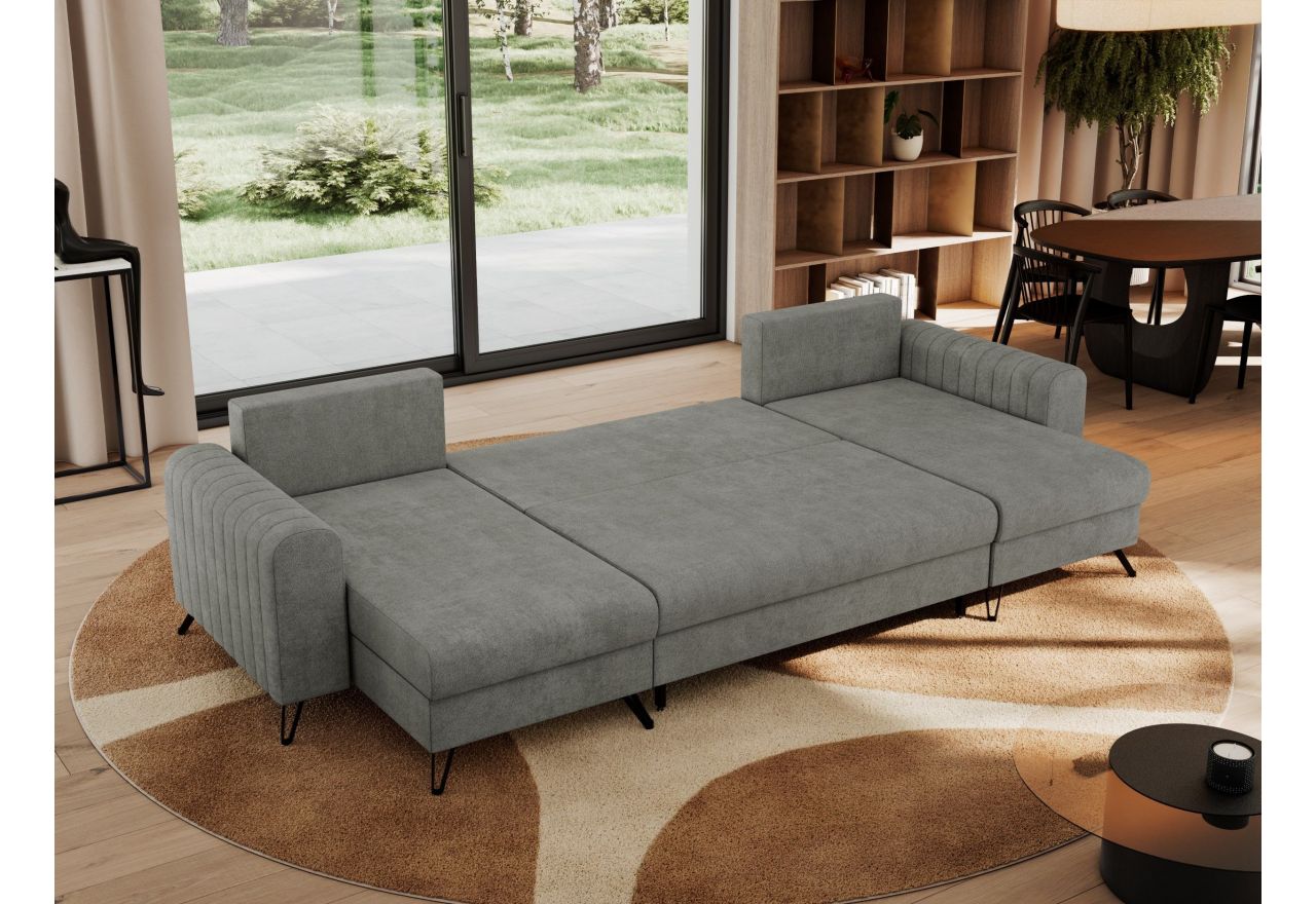 Narożnik AXEL U - uniwersalny - szary, struktura