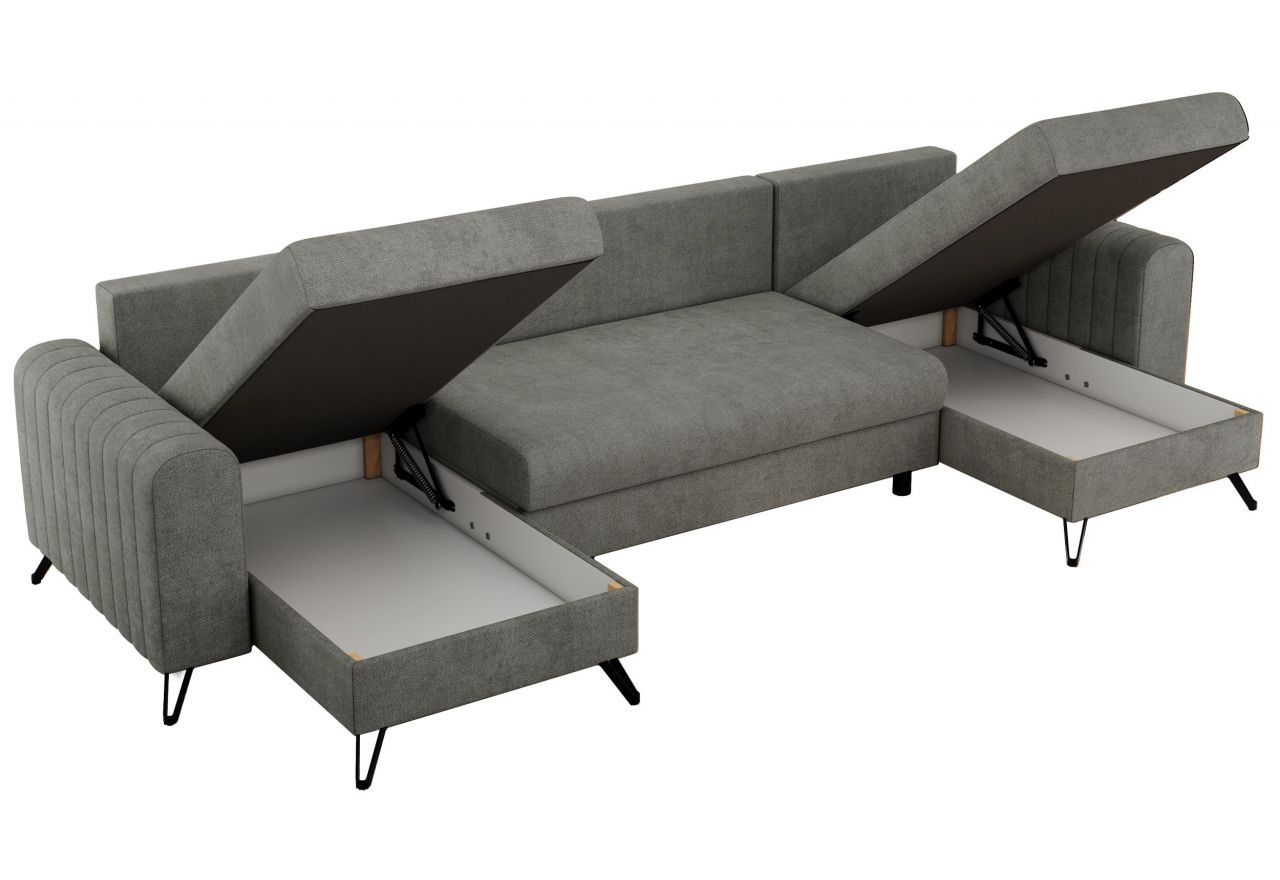 Narożnik AXEL U - uniwersalny - szary, struktura