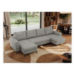 Narożnik AXEL U - uniwersalny - jasnoszary, struktura