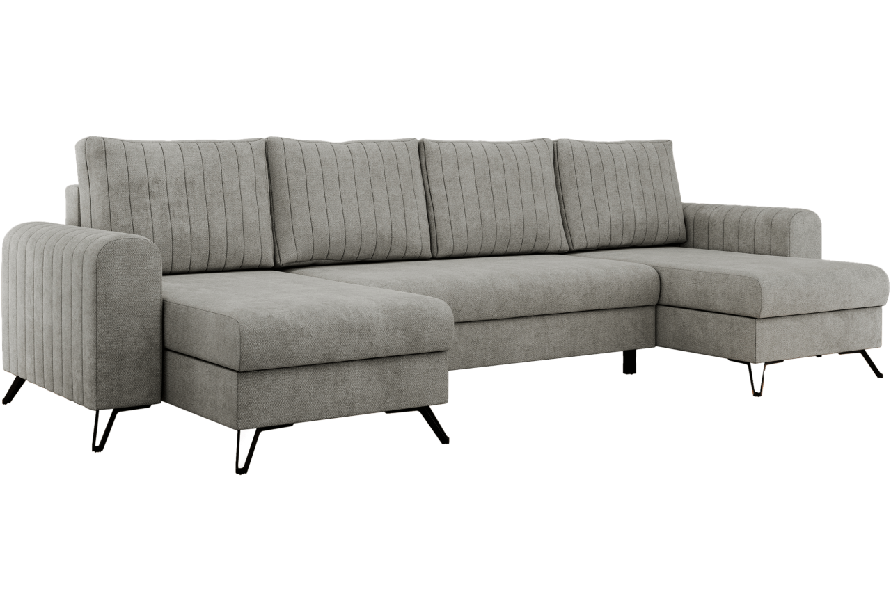 Narożnik AXEL U - uniwersalny - jasnoszary, struktura