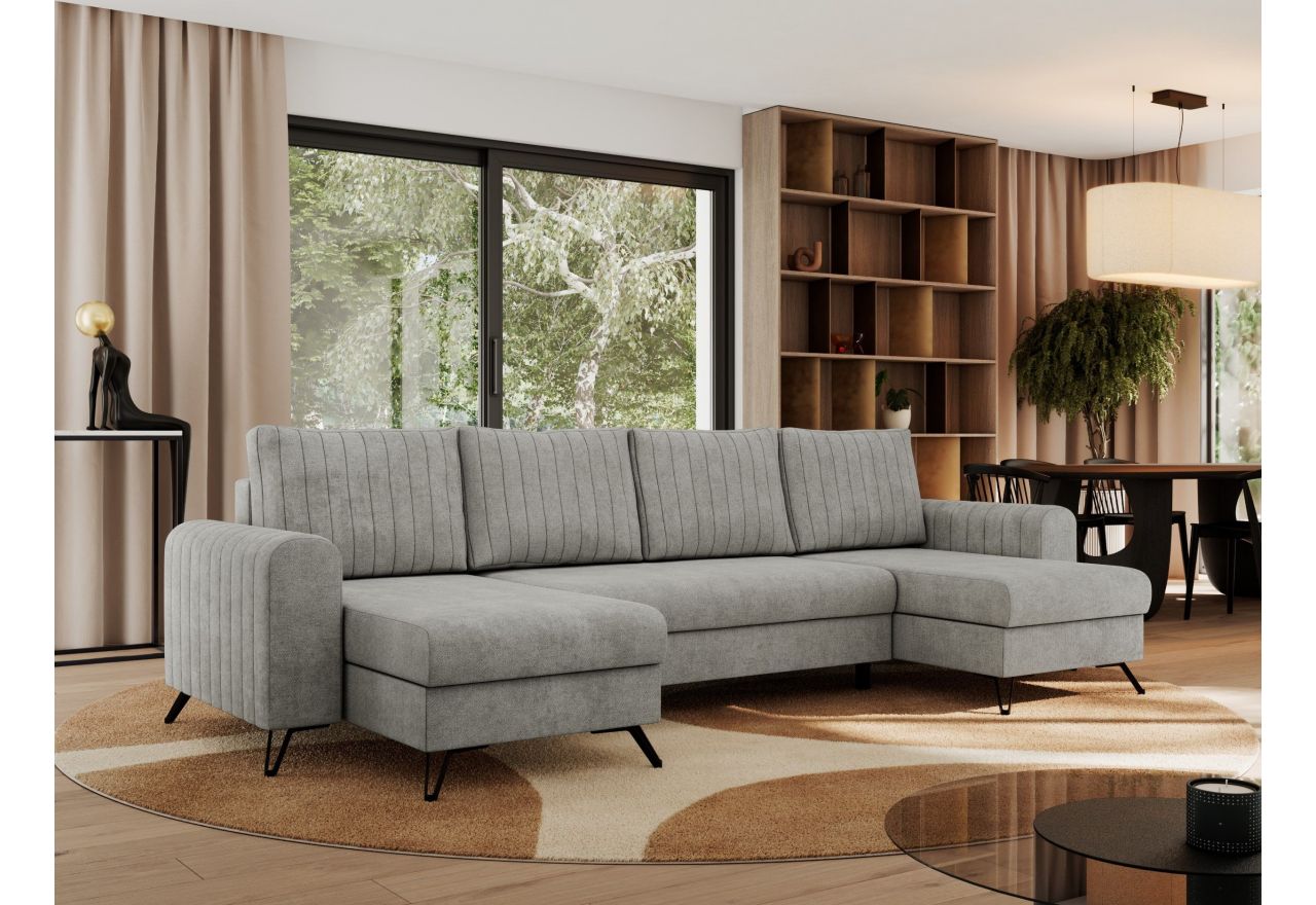 Narożnik AXEL U - uniwersalny - jasnoszary, struktura