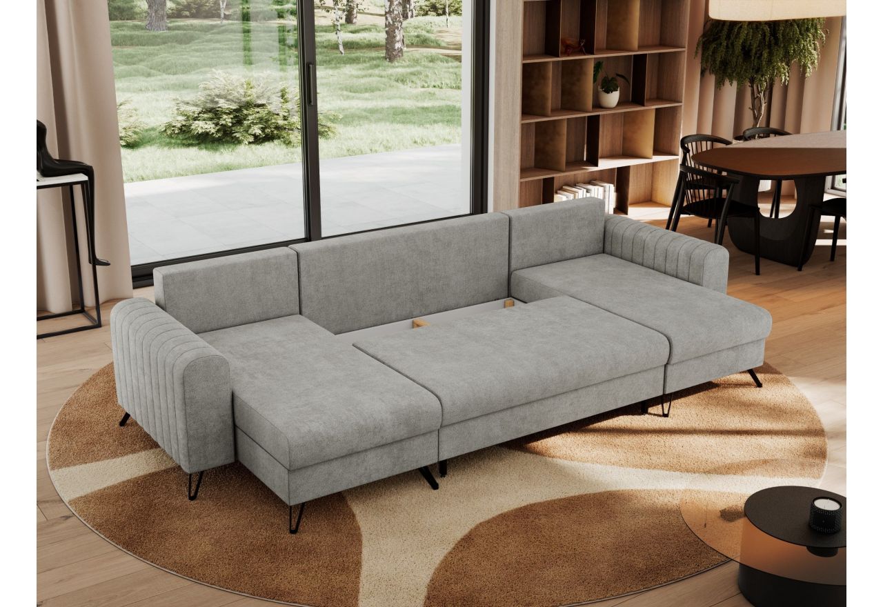 Narożnik AXEL U - uniwersalny - jasnoszary, struktura