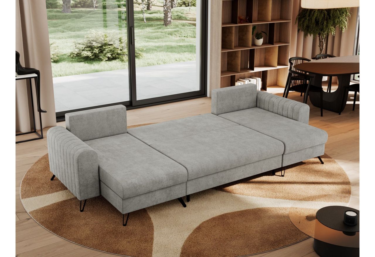 Narożnik AXEL U - uniwersalny - jasnoszary, struktura