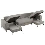 Narożnik AXEL U - uniwersalny - jasnoszary, struktura