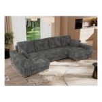 Narożnik DORIAN U - uniwersalny - szary, sztruks