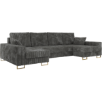 Narożnik DORIAN U - uniwersalny - szary, sztruks