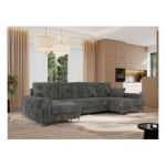 Narożnik DORIAN U - uniwersalny - szary, sztruks