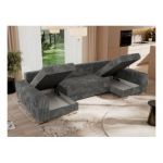 Narożnik DORIAN U - uniwersalny - szary, sztruks