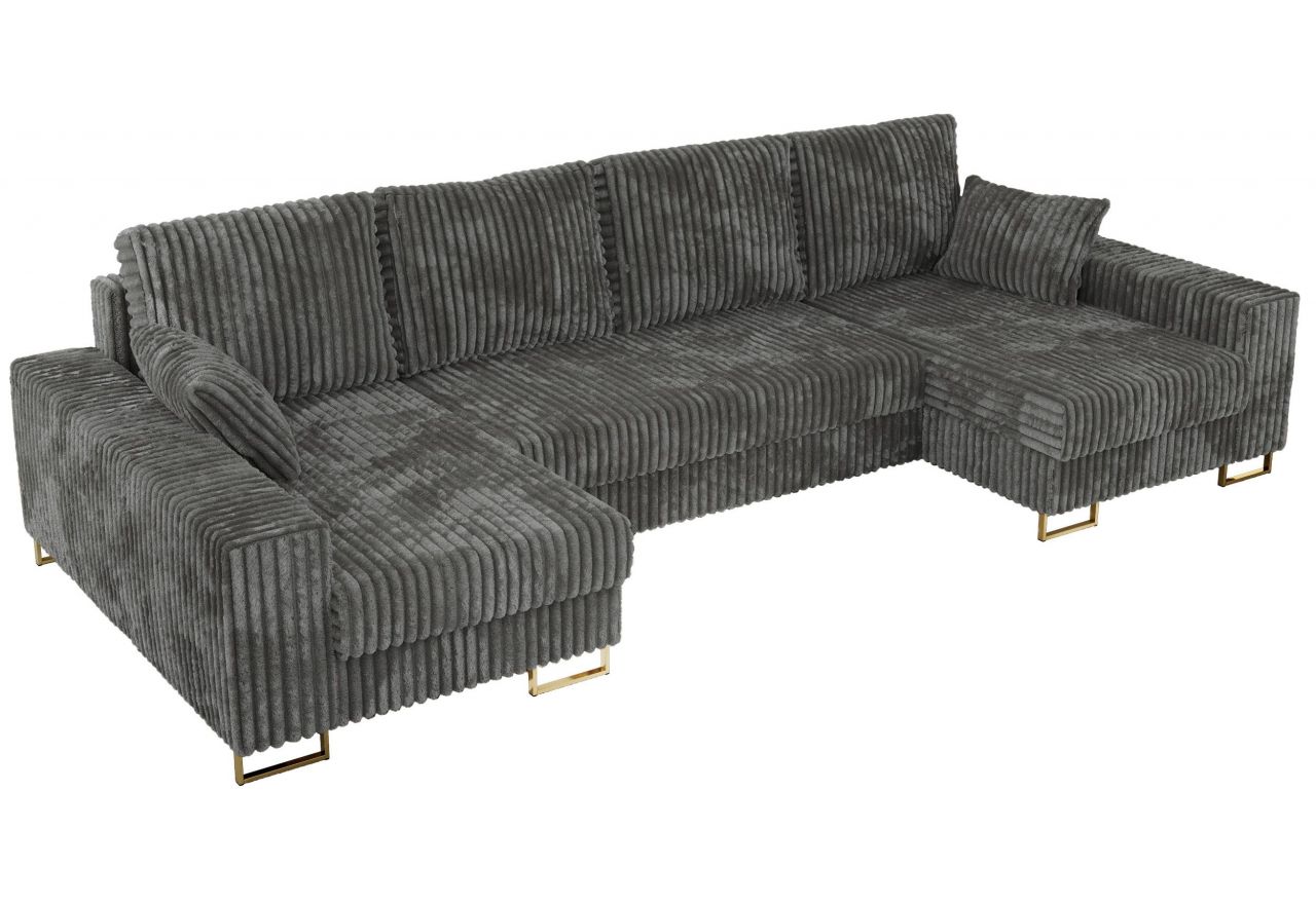 Narożnik DORIAN U - uniwersalny - szary, sztruks