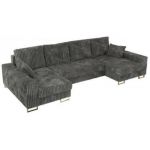 Narożnik DORIAN U - uniwersalny - szary, sztruks