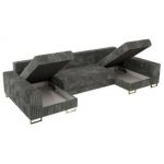 Narożnik DORIAN U - uniwersalny - szary, sztruks