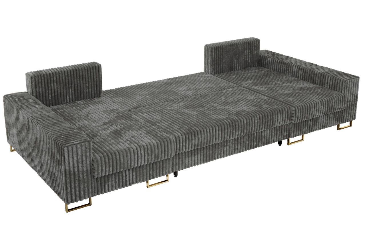 Narożnik DORIAN U - uniwersalny - szary, sztruks