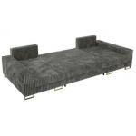 Narożnik DORIAN U - uniwersalny - szary, sztruks