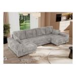 Narożnik DORIAN U - uniwersalny - jasnoszary, sztruks