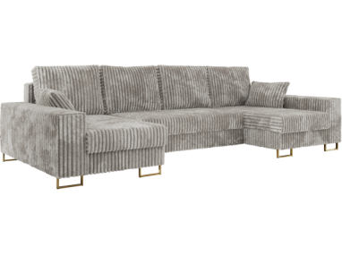 Narożnik DORIAN U - uniwersalny - jasnoszary, sztruks