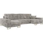 Narożnik DORIAN U - uniwersalny - jasnoszary, sztruks