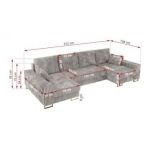 Narożnik DORIAN U - uniwersalny - jasnoszary, sztruks